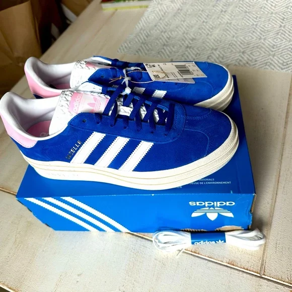 adidas gazelle silver green womens adidas Originals Gazelle Bold Women's Preloved Ink/Aurora Ink/Wonder Blue Shoes, Size: 9 main image 1